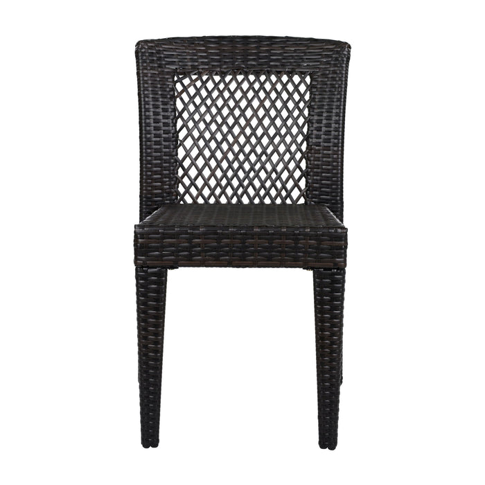 7 Piece Outdoor Dining Set With Table And 6 Chairs - Brown Multi