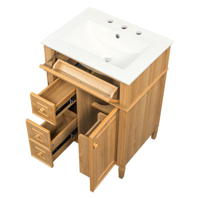 Bathroom Vanity With Flip Out Drawer, 2 Soft-Close Drawers