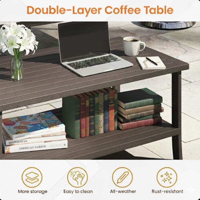 Patio Furniture Set With Coffee Table And Cushions For Backyard