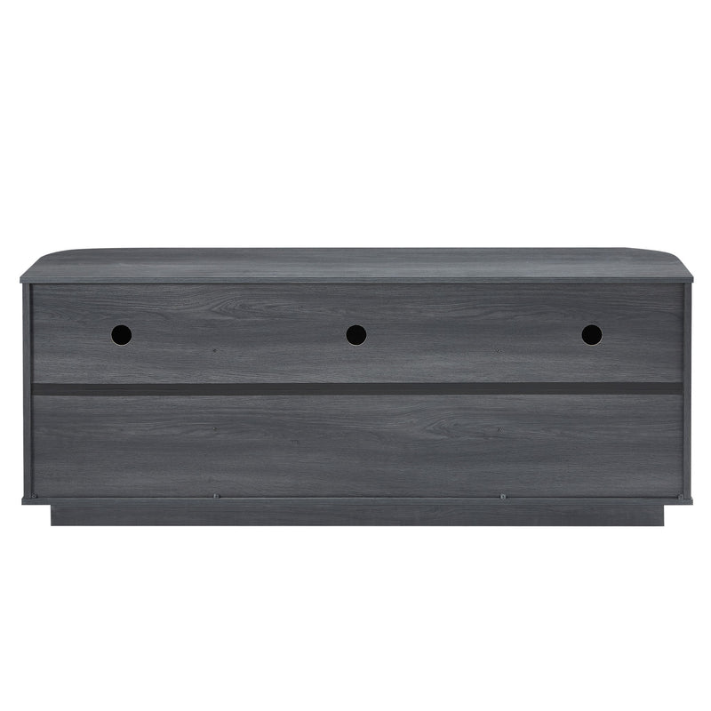 Modern 64" Wavy TV Cabinet With LED Lights - Black