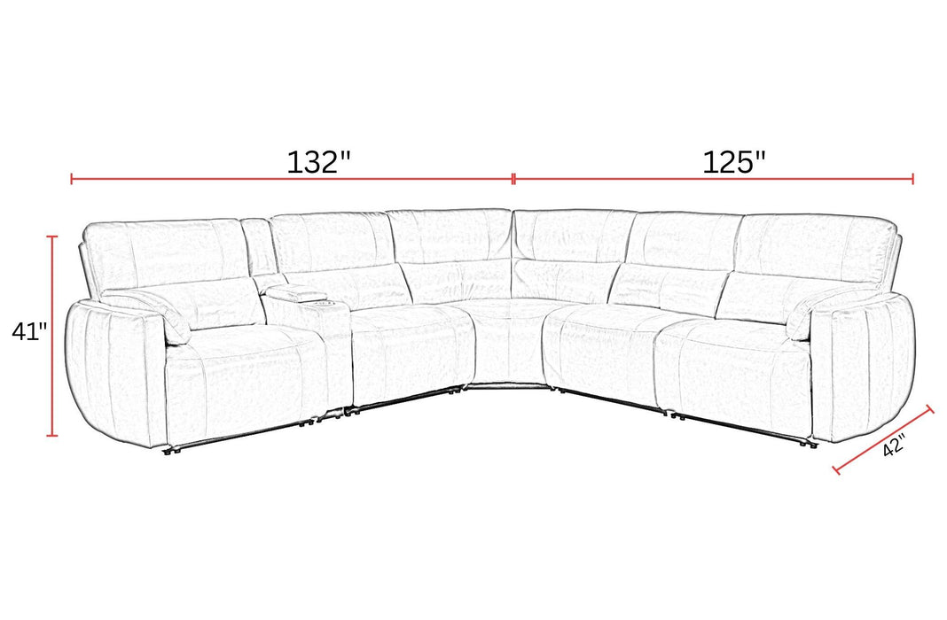 Modesto - Modular Power Reclining Sectional With Power Adjustable Headrests