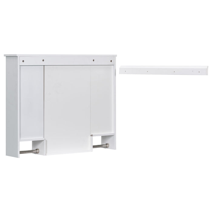 Wall Mounted Bathroom Storage Cabinet With Mirror, Medicine Cabinet With Towel Bar