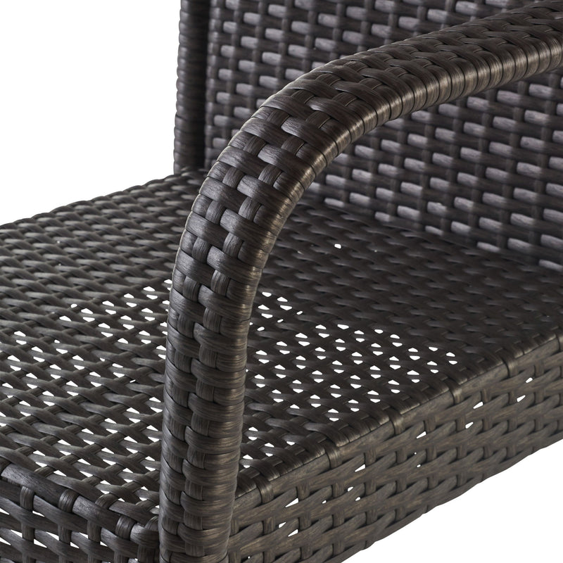 Outdoor Wicker Barstools With Rattan And Iron Frame