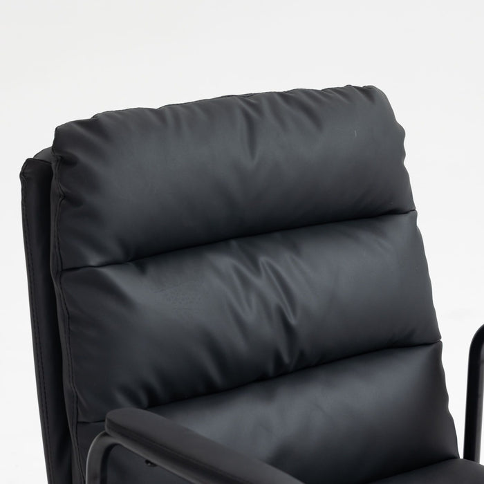 Office Chair, Mid Back Home Office Desk Task Chair With Wheels And Arms Ergonomic Computer Rolling Swivel Chair With Padded Armrest