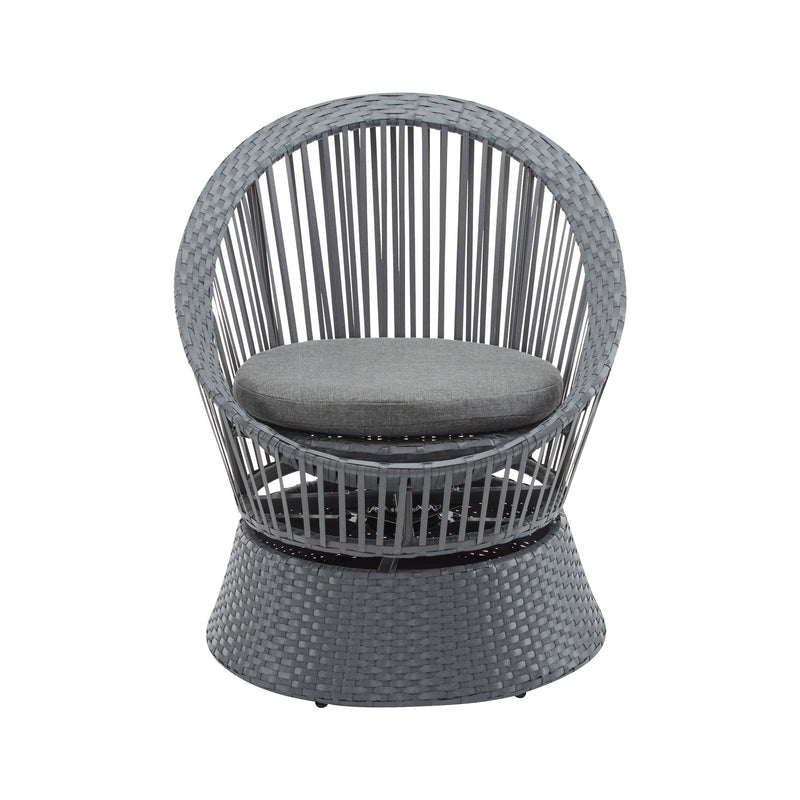 Modern Swivel Wicker Lounge Chair With Round Design