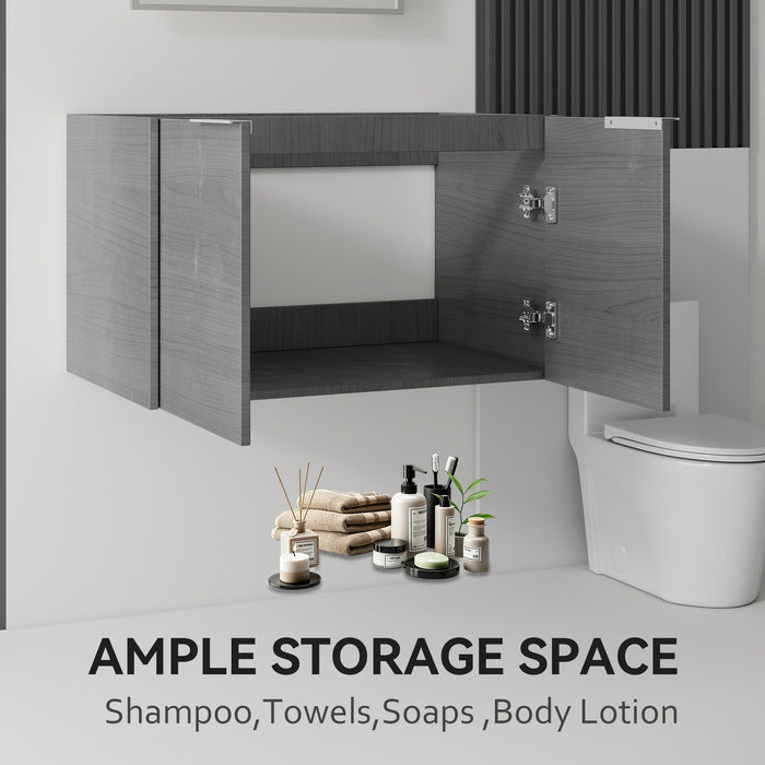 Floating Bathroom Vanity Cabinet With Soft Close Double Doors, Spacious Interior Storage, Wall Mounted, Cabinet Only