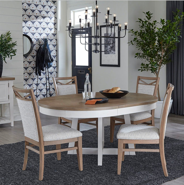 Americana Modern Dining - Round Dining Table With Extensions - Cotton