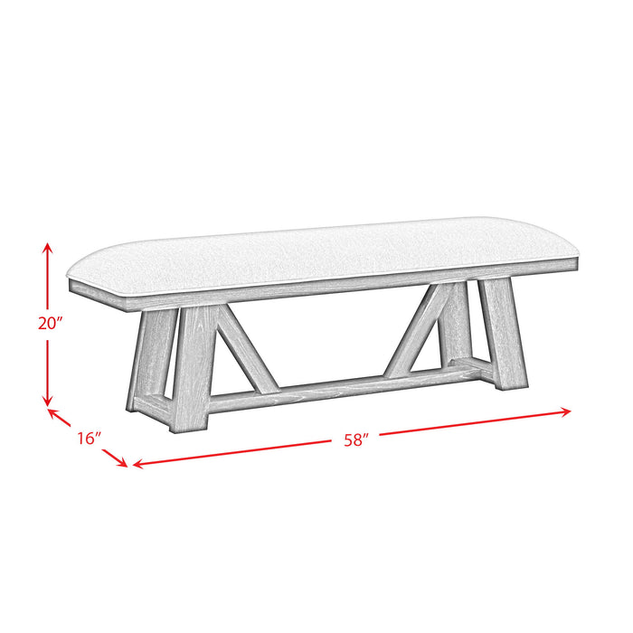 Transcend - Dining Bench - Charcoal / Light Gray