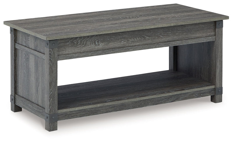 Freedan - Rect Lift Top Cocktail Table - Grayish Brown