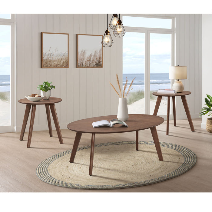 Theo - Three Pack Occasional Set With Coffee Table And 2 End Tables - Walnut