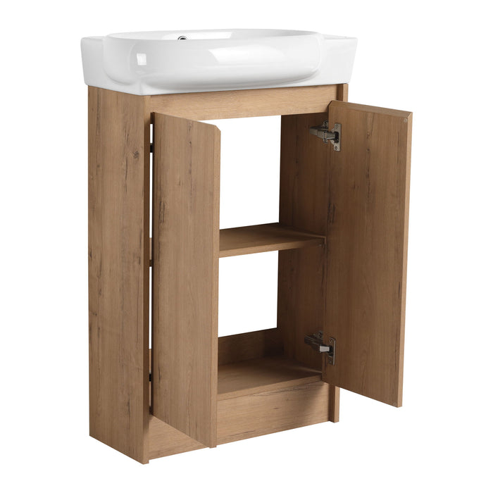 Freestanding Bathroom Vanity With Sink And Storage Rack, Soft Close Doors Base With Basin