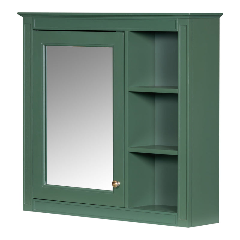 Wall Mounted Medicine Cabinet With Mirror And 3 Open Shelves