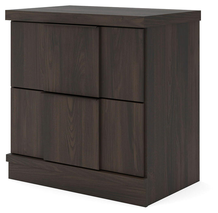 Shaehartin - Two Drawer Night Stand - Dark Brown