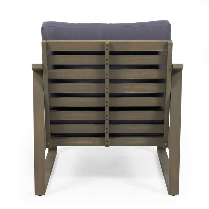 Samwell - Club Chair Outdoor Seating Acacia Wood - Dark Gray