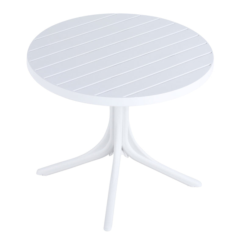 Modern Round Table, Waterproof, UV Resistant And Durable - White
