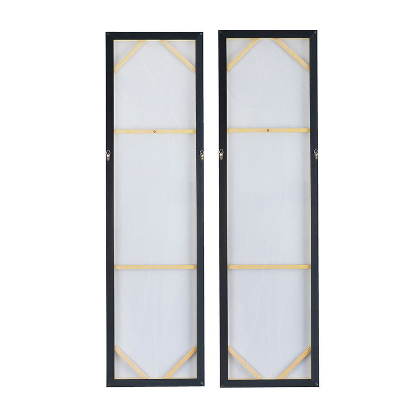 Elongated Modern Abstract Oil Paintings, Wall Art For Living Room Dining Room Bedroom Office Entryway (Set of 2) - Multicolor