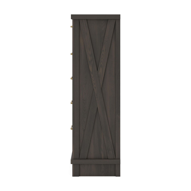 Vonitta Bay - Five Drawer Chest - Dark Brown