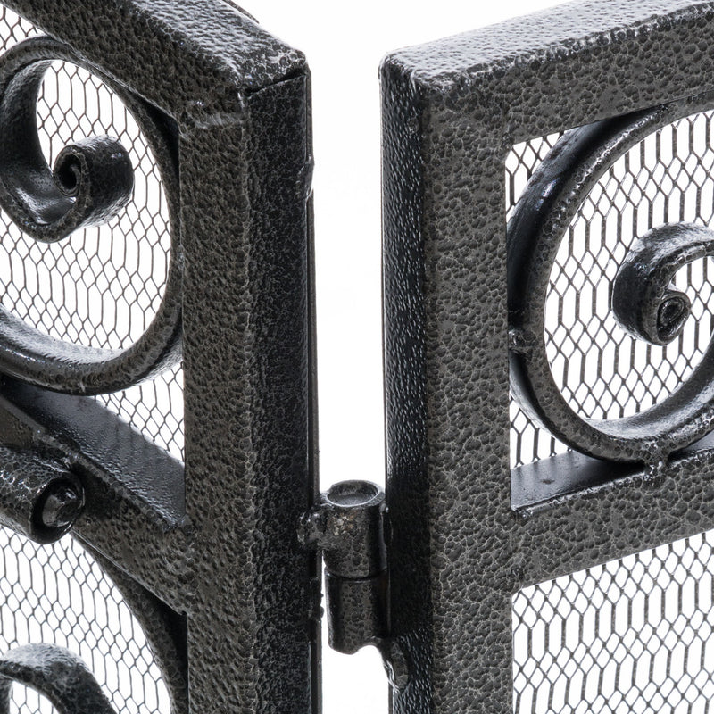 Mariella - Traditional Floral Iron Fireplace Screen With Ornate Design
