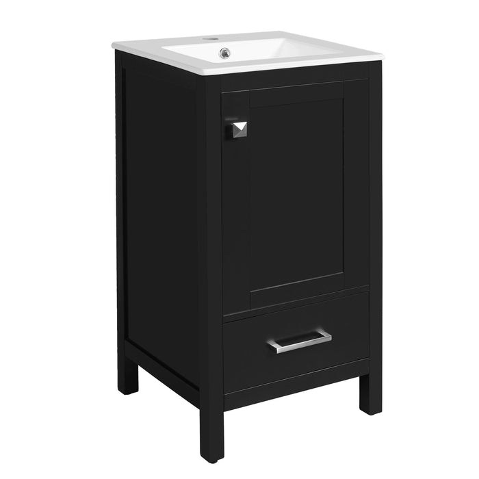 Bathroom Vanity With Ceramic Sink, Soft Close Drawers, Door Organizer, Divider Drawer, Adjustable Foot Pads