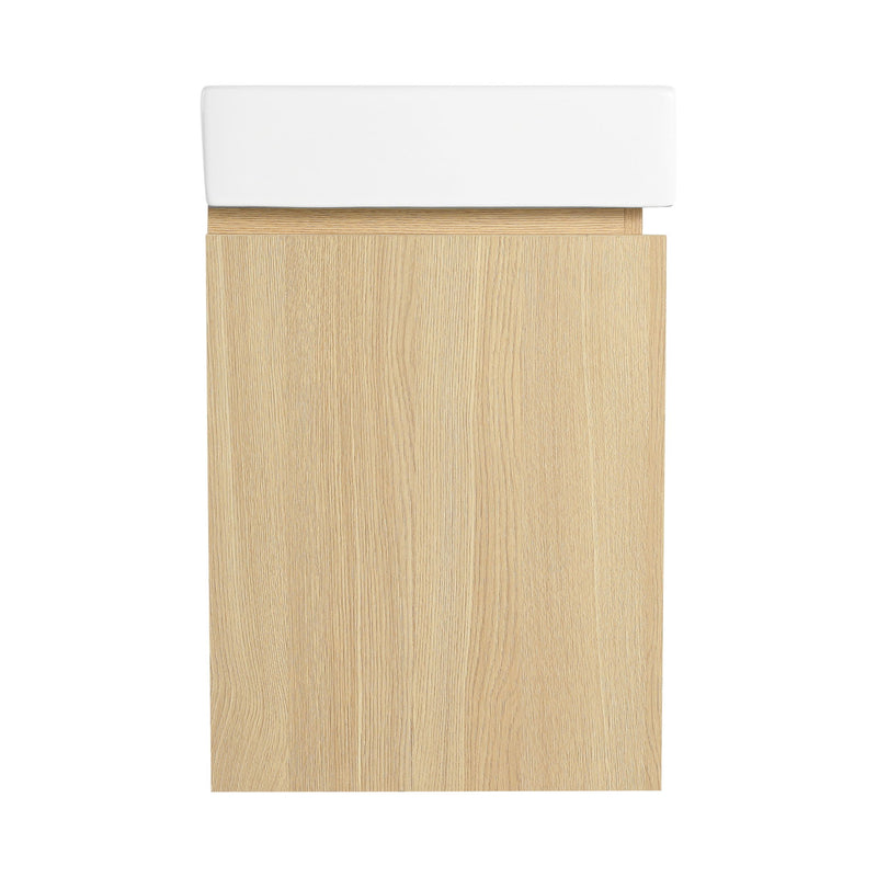 Modern Bathroom Vanity With Ceramic Basin, Wall Mounted Floating Sink Combo, Storage Cabinet