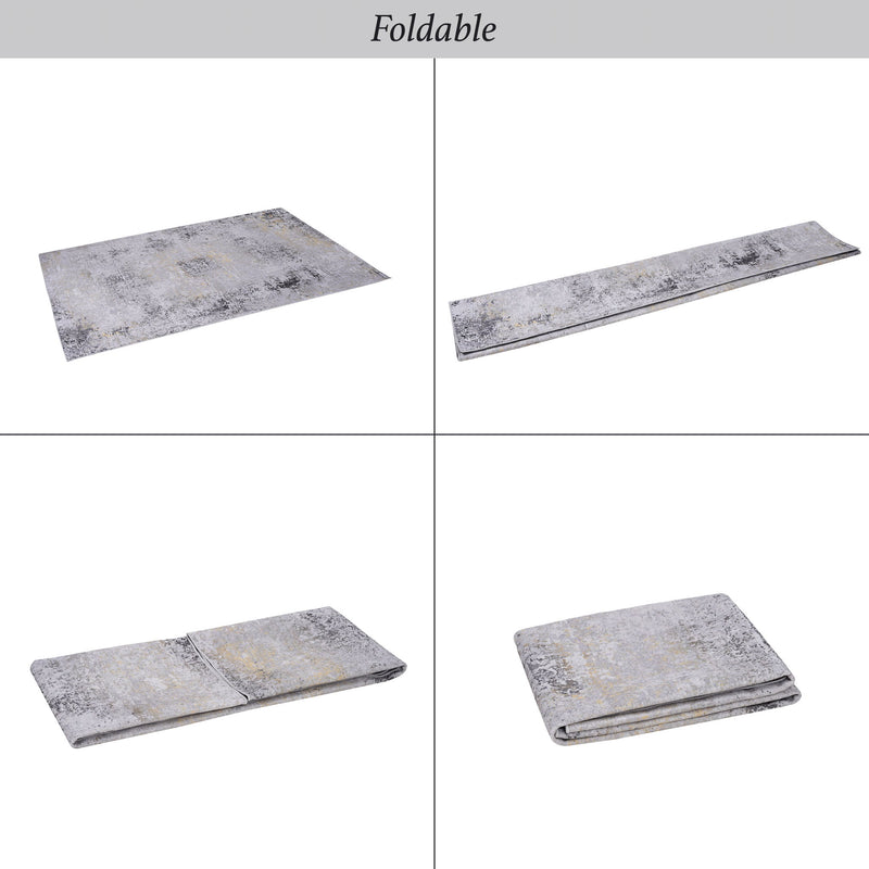 Maval - 6' X 9' Washable Area Rug - Gray
