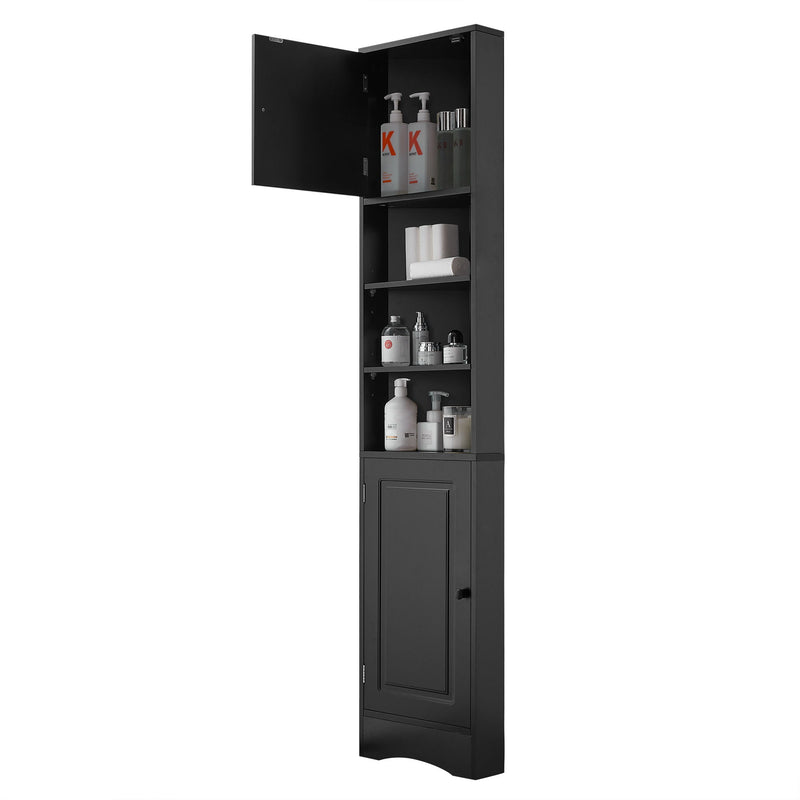 Multi Functional Corner Cabinet With Adjustable Shelves And 2 Doors
