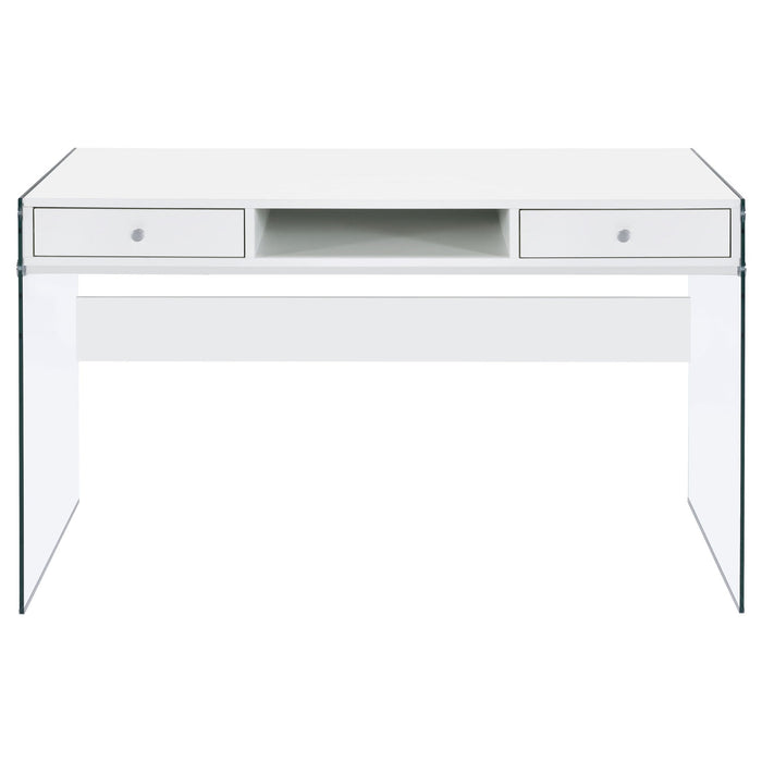 Barretta - 2 Drawer Writing Desk - Gloss White