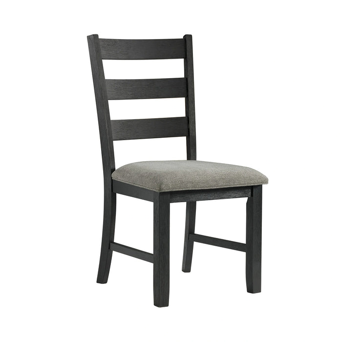 Martin Side Chair with Grey Fabric - Black Finish (2 Per Carton)