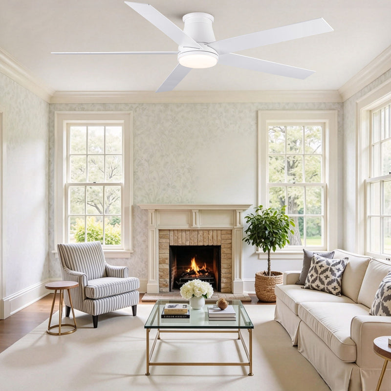Flush Mount Ceiling Fan With Light