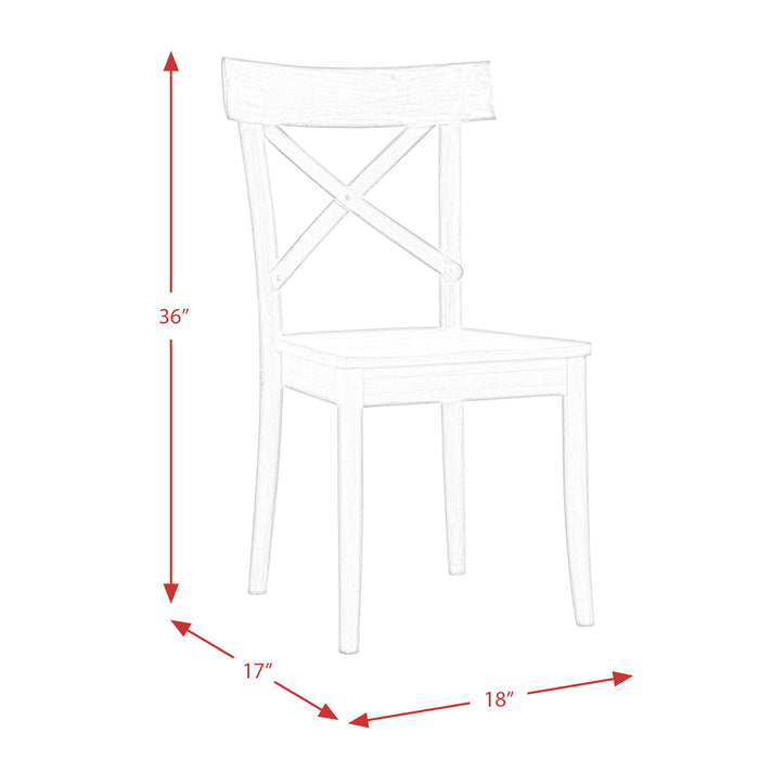 Callista - X-Back Wooden Side Chair (Set of 2) - Beach