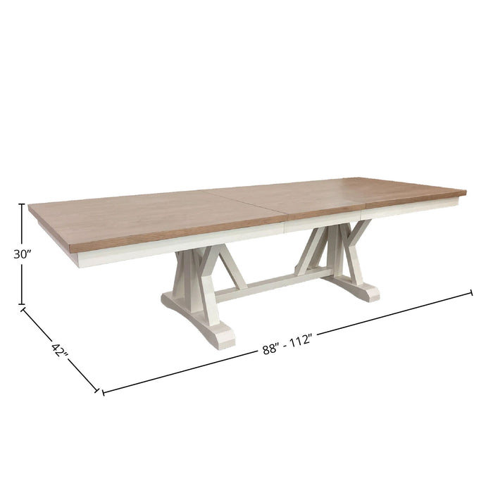 Americana Modern Dining - Trestle Dining Table With Extensions - Cotton