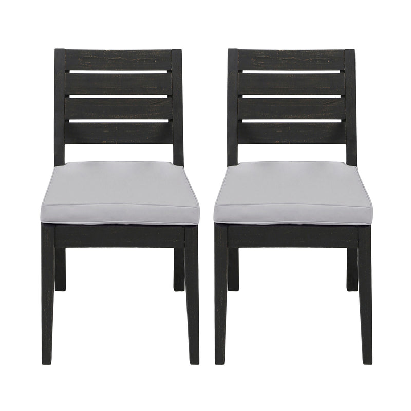 Outdoor Armless Dining Chair With Cushions