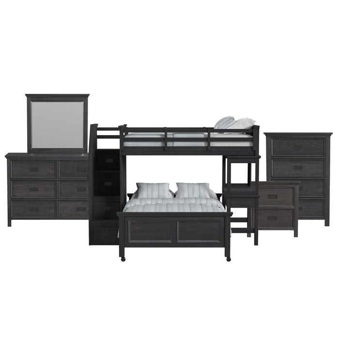Hampton Kids - Loft With Staircase And Desk With Speaker Bedroom Set