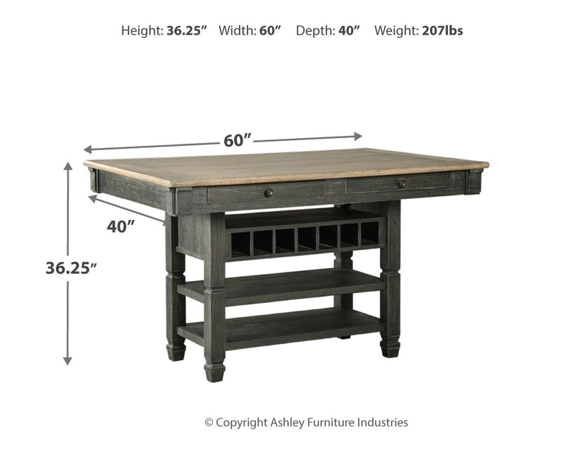 Tyler Creek - Rectangular Dining Room Counter Table - Black / Gray
