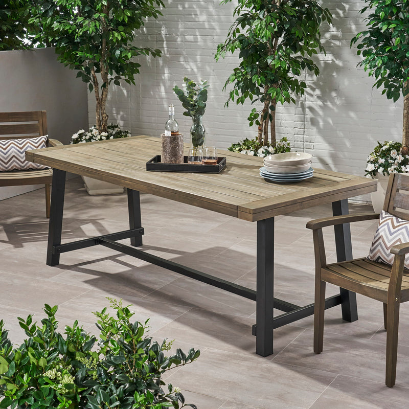 Outdoor Dining Table - Gray / Rustic Metal