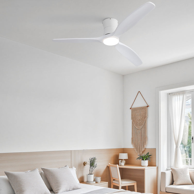52" Ceiling Fan With Light, Dimmable DC Reversible Motor, 3 Blades