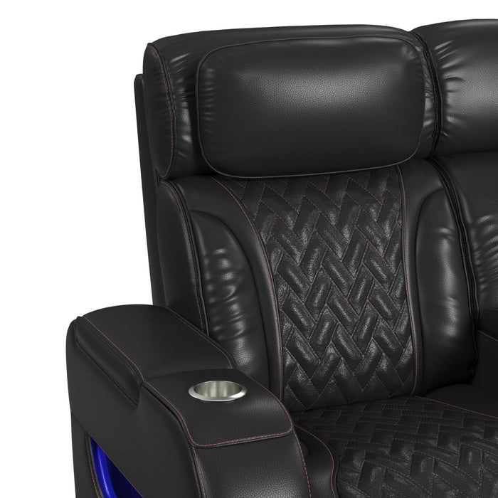 Prime Time - P3 Loveseat With LED, Wireless Charger Pocket, And Console