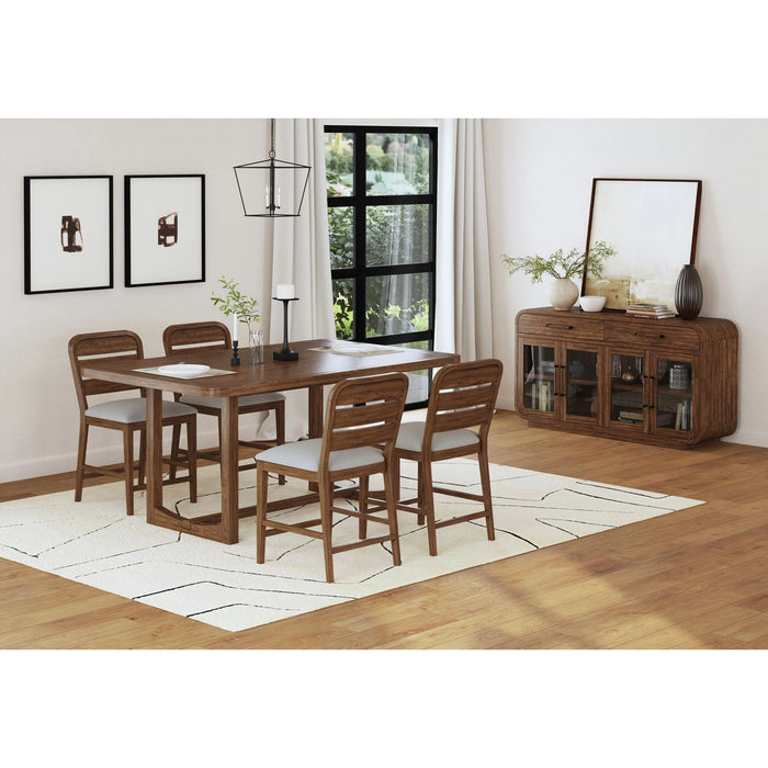 Glinda Side Chair with Light Grey Fabric in Brown (2 Per Carton)