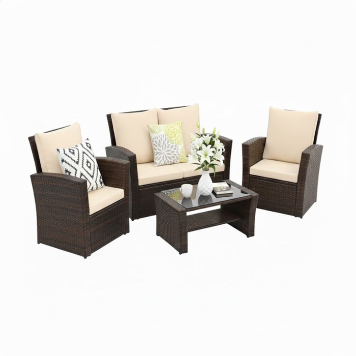 Modern Patio Set With Table And Cushions