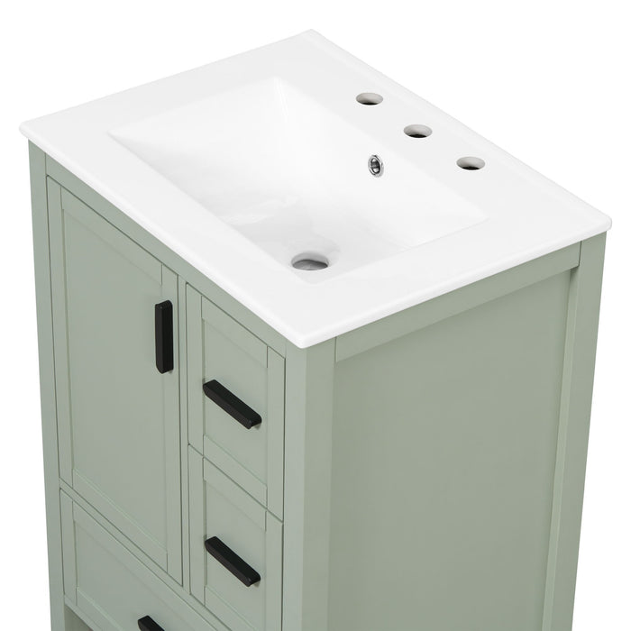 Bathroom Vanity With Sink, Soft-Close Doors, Double-Layer Shelf And 3 Drawers