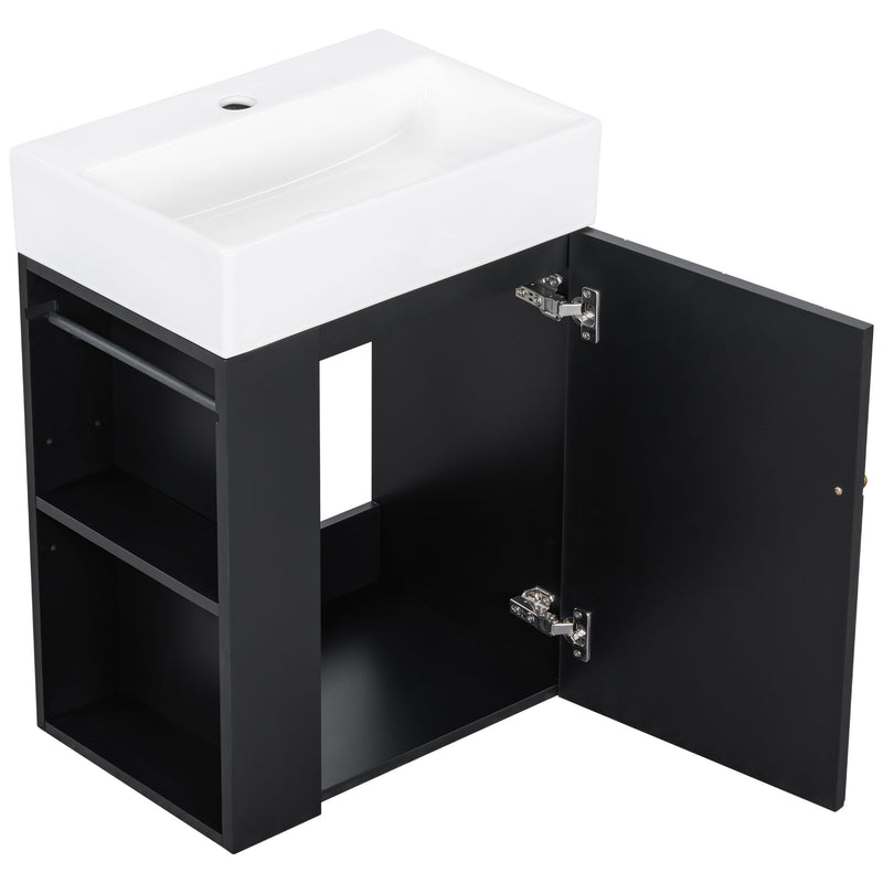 Modern Bathroom Vanity With Sink, Diamond Pattern Doors