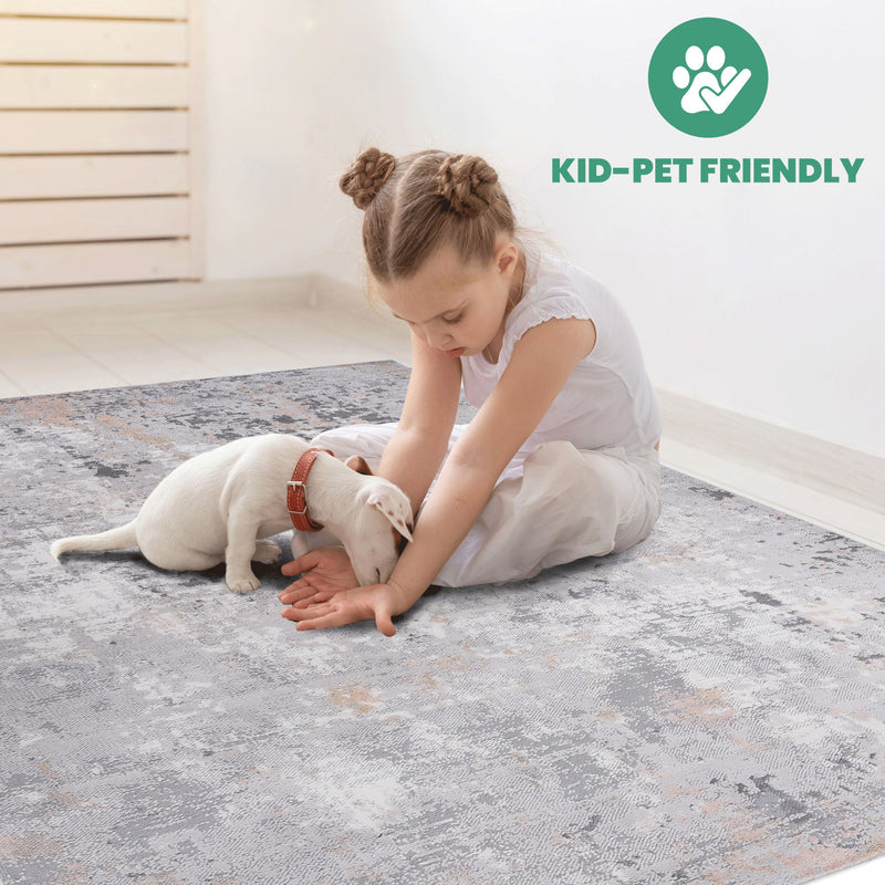 Marfi - 8' X 10' Abstract Area Rug - Gray Multi