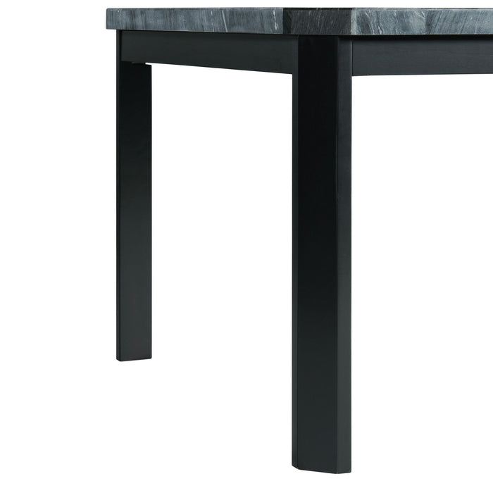 Francesca - Square 5 Piece Counter Height Dining Set, Table & Four PU Chairs - Gray / Marble