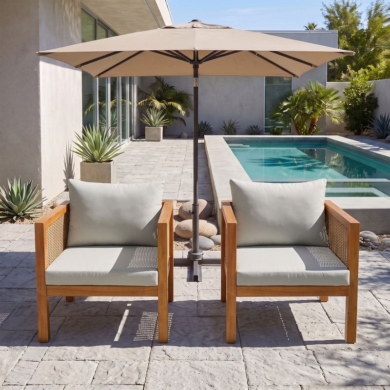 2 Piece Outdoor Armchair Set With Cushion
