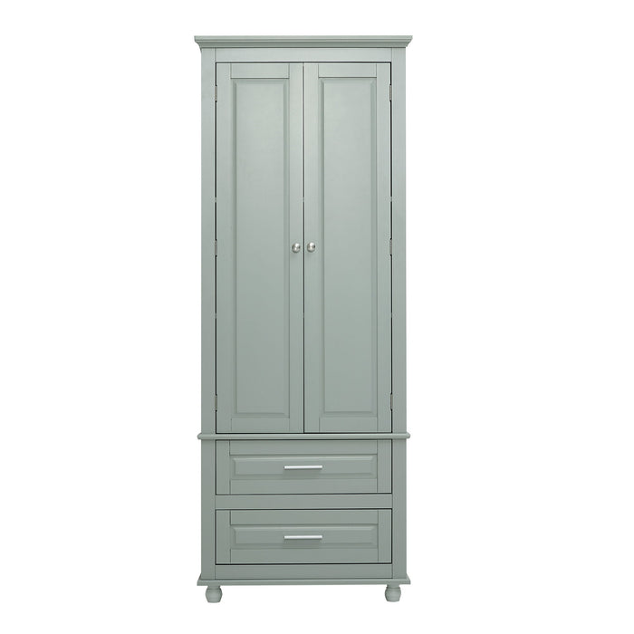 Tall Storage Cabinet With 2 Drawers For Bathroom