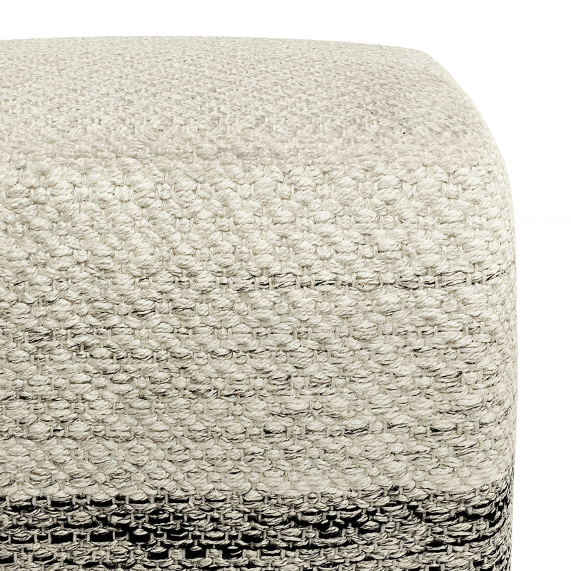 Macie - Square Woven Outdoor / Indoor Pouf - White