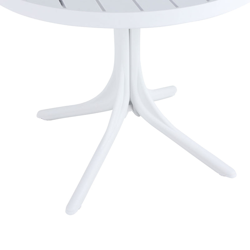 Modern Round Table, Waterproof, UV Resistant And Durable - White
