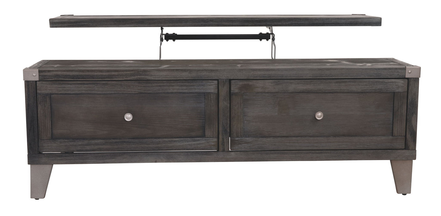 Todoe - Lift Top Cocktail Table - Dark Gray