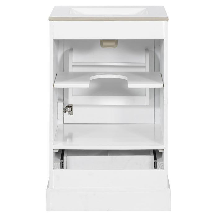 Bathroom Vanity With Sink, Soft Close Door, Adjustable U-Shaped Shelf
