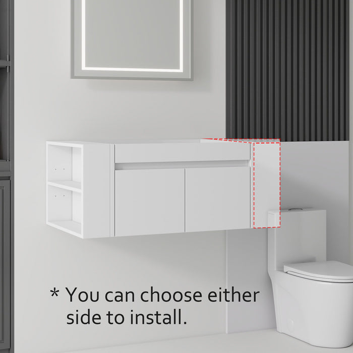36" Floating Bathroom Vanity Cabinet, With Soft Close Double Doors, Wall Mounted, Cabinet Only - White